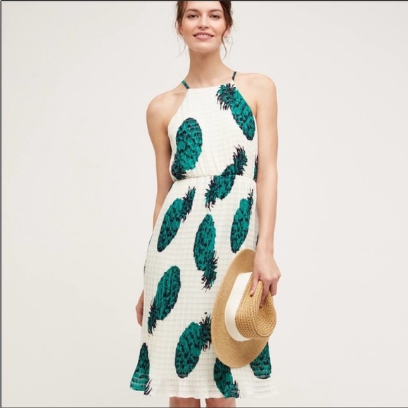 ANTHROPOLOGIE Sunday in Brooklyn Pineapple Dress - Picture 1 of 8